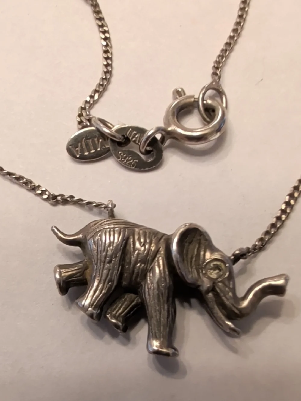 Sterling Silver Elephant Pendant Necklace